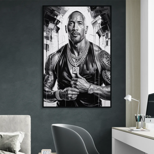 Hustle 2.0 Living Room - Black Canvas Wall Art