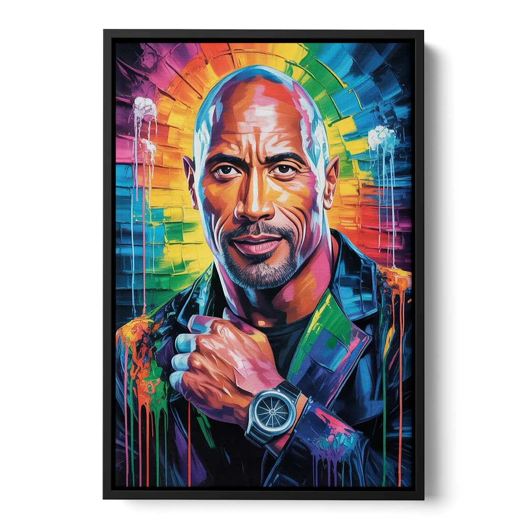 Hustle Front - Black Canvas Wall Art