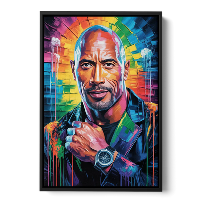 Hustle Front - Black Canvas Wall Art