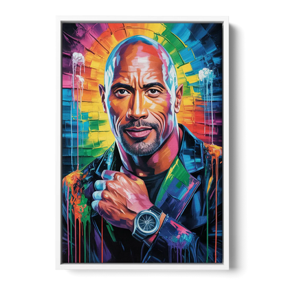 Hustle - White Frame Canvas
