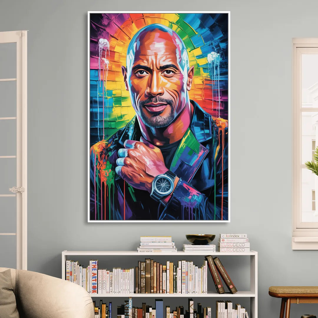 Hustle Living Room - White Canvas Wall Art