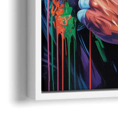 Hustle - Close-Up White Frame Canvas