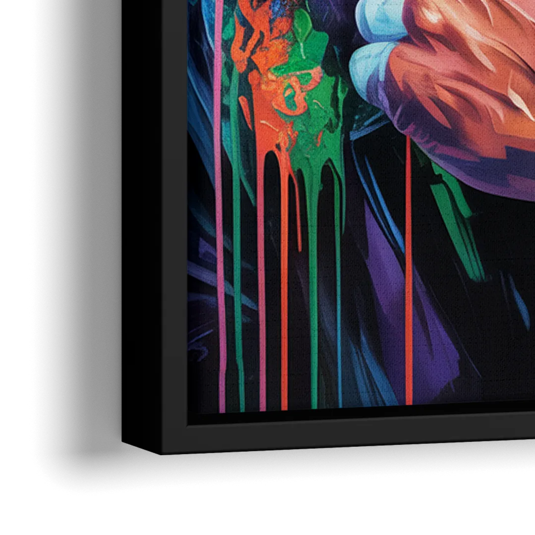 Hustle - Close-Up Black Frame Canvas