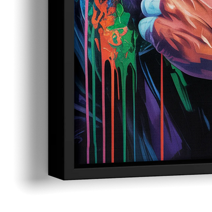 Hustle - Close-Up Black Frame Canvas