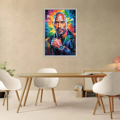 Hustle - Living Room White Frame Canvas