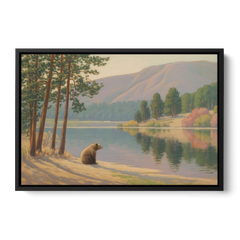 Iconic Big Bear Lake View - Black Framed Canvas Wall Art - Front