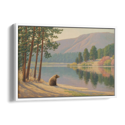 Iconic Big Bear Lake View Side - White Canvas Wall Art