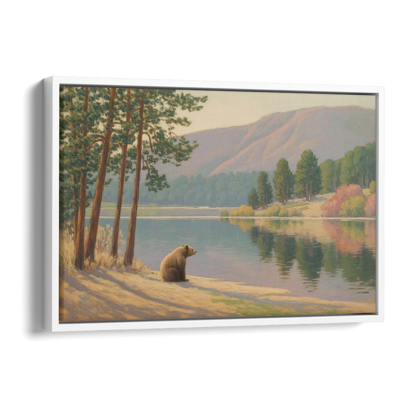 Iconic Big Bear Lake View Side - White Canvas Wall Art