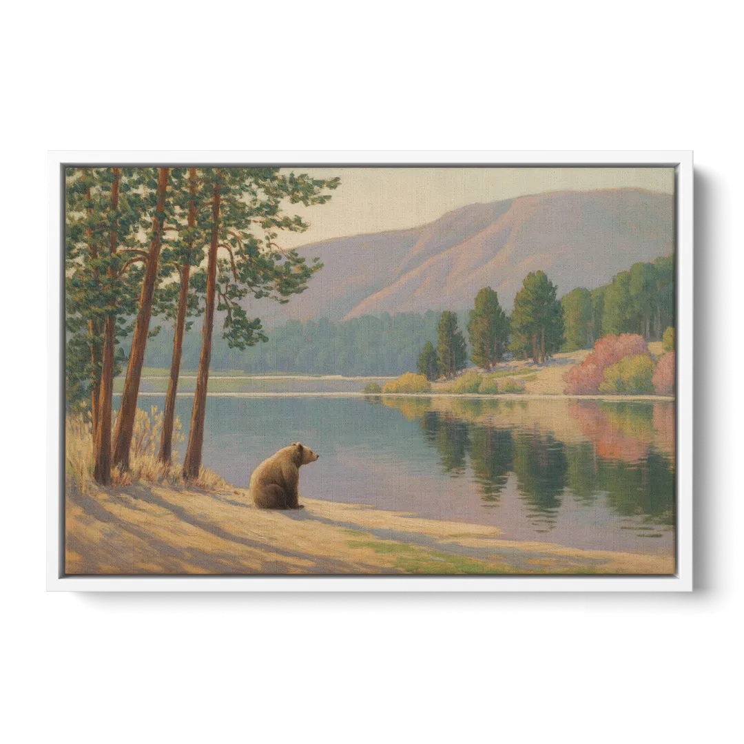 Iconic Big Bear Lake View Front - White Canvas Wall Art