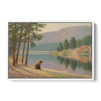 Iconic Big Bear Lake View Front - White Canvas Wall Art