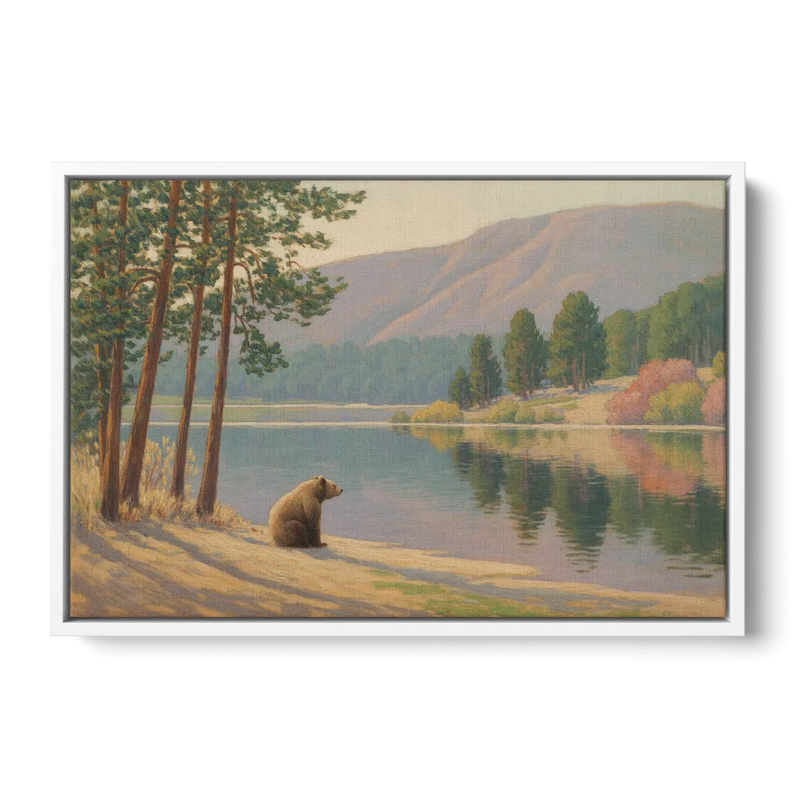 Iconic Big Bear Lake View Front - White Canvas Wall Art