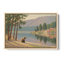 Iconic Big Bear Lake View - Oak Framed Canvas Wall Art - Front
