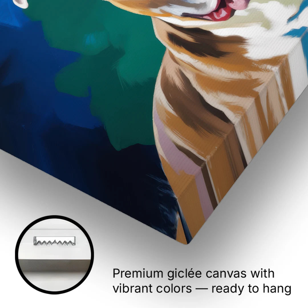 Iconic Pitbull Dog - Canvas Wall Art - Gallery Wrap Corner