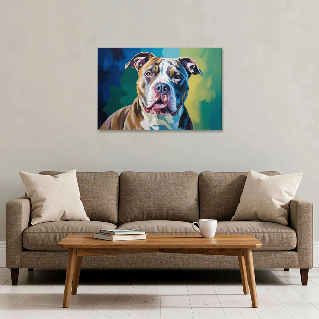Iconic Pitbull Dog - Canvas Wall Art - Sofa - 36x24