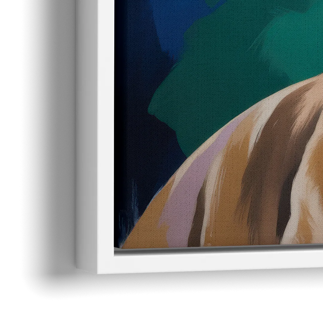 Iconic Pitbull Dog - Close-Up White Frame Canvas