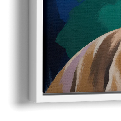 Iconic Pitbull Dog - Close-Up White Frame Canvas