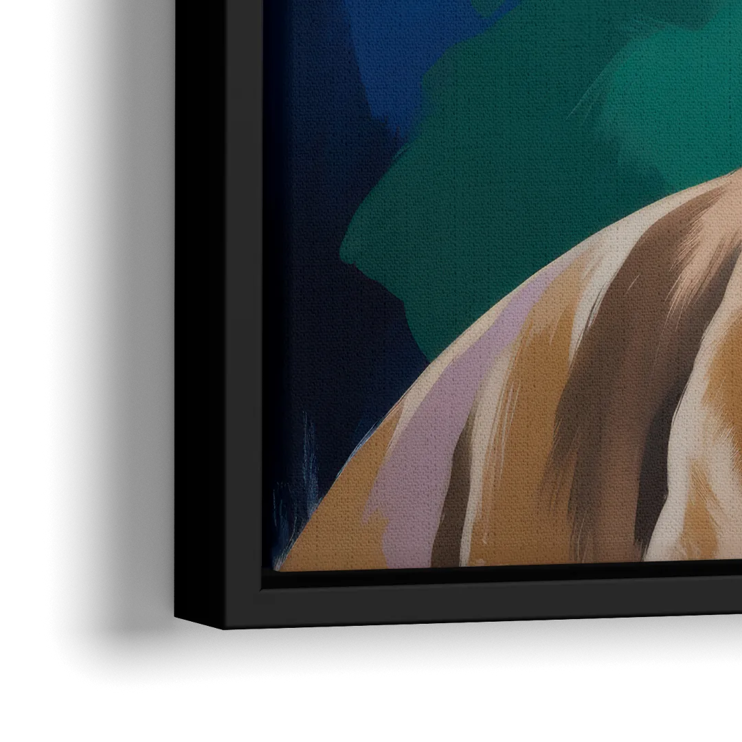Iconic Pitbull Dog - Close-Up Black Frame Canvas