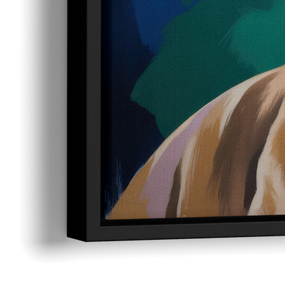 Iconic Pitbull Dog - Close-Up Black Frame Canvas