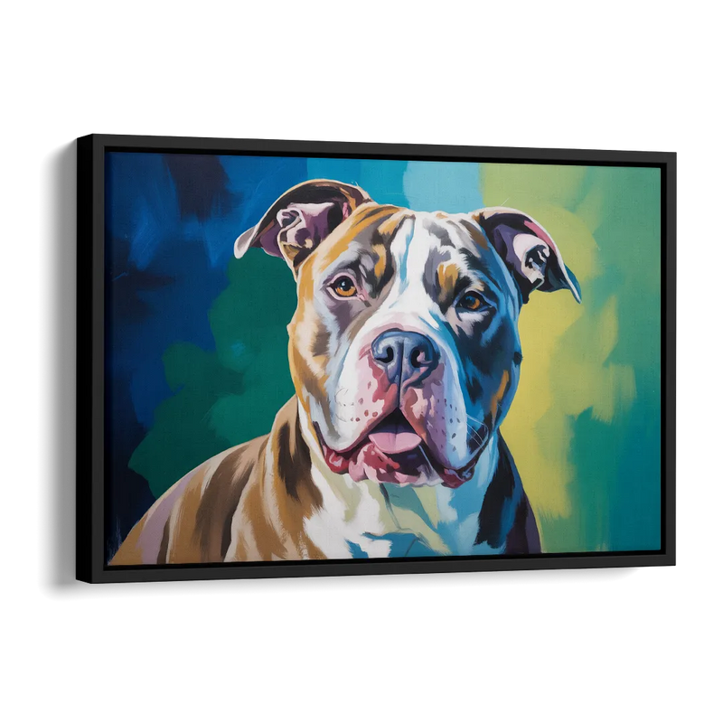 Iconic Pitbull Dog Side - Black Canvas Wall Art