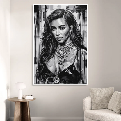 Iconic Living Room - White Canvas Wall Art