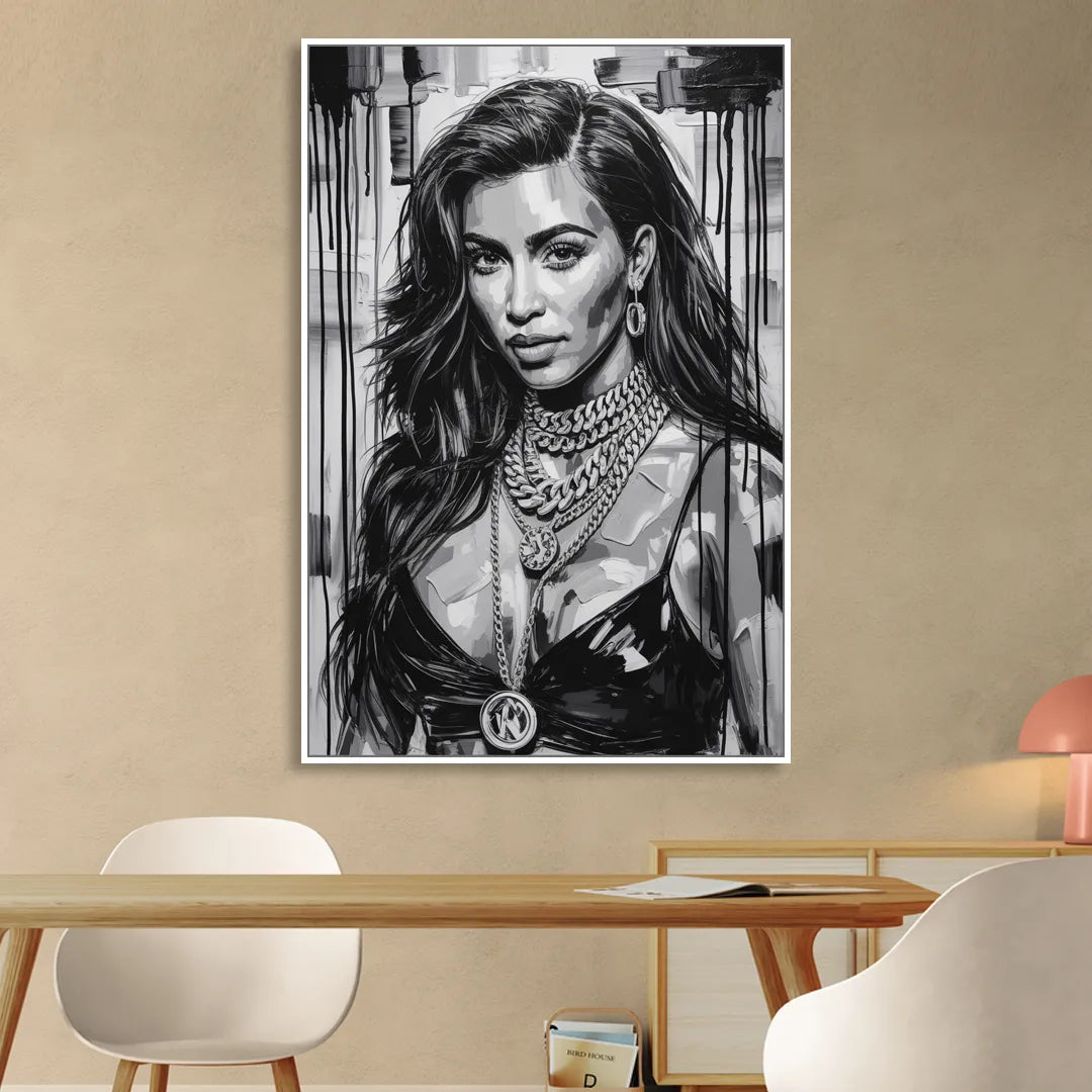 Iconic Sitting Room - White Canvas Wall Art