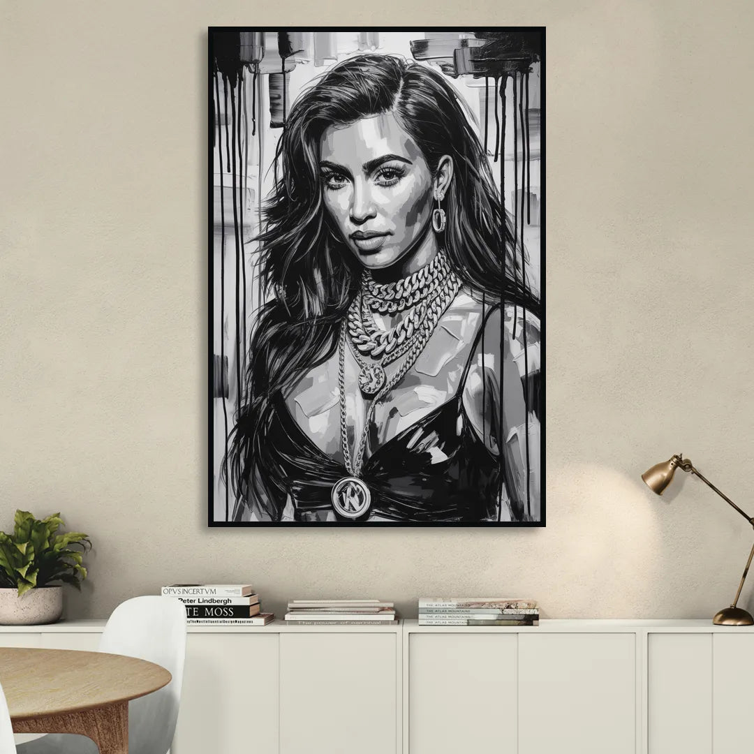 Iconic Living Room - Black Canvas Wall Art