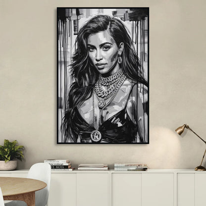 Iconic Living Room - Black Canvas Wall Art