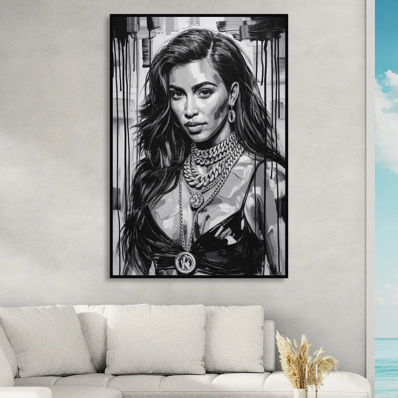 Iconic Sitting Room - Black Canvas Wall Art