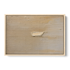 Impasto Wall Art of Combed Plaster Ridges - Oak Framed Canvas Wall Art - Front