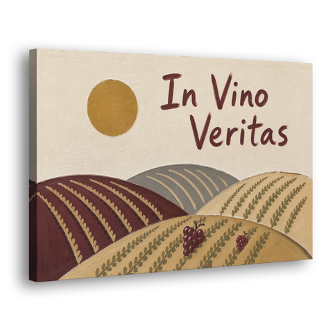 In Vino Veritas Vineyard Hills Under a Gold Sun - Canvas Wall Art - Side