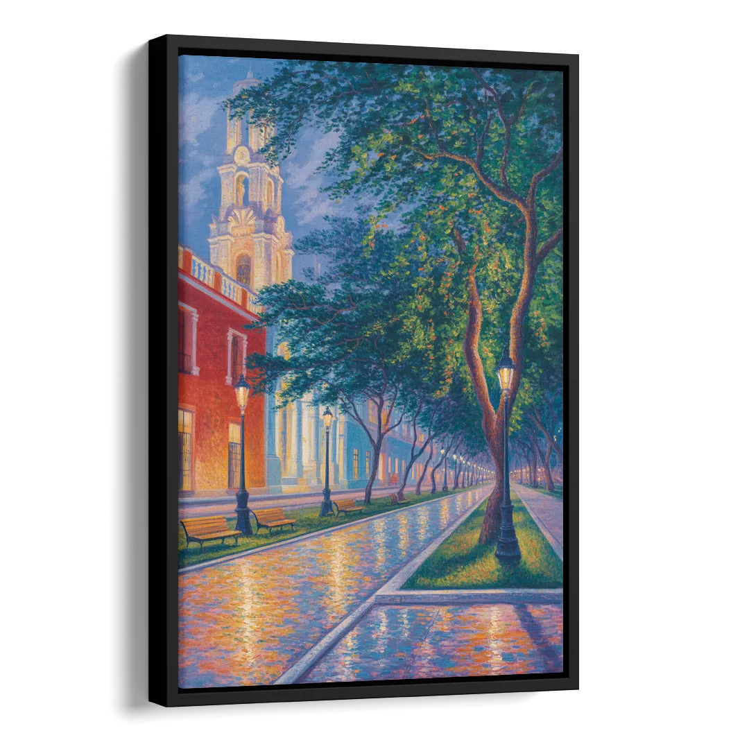 Independencia Park Evening Side - Black Canvas Wall Art