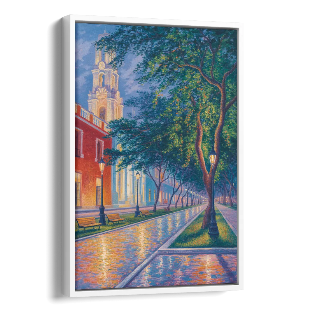 Independencia Park Evening Side - White Canvas Wall Art