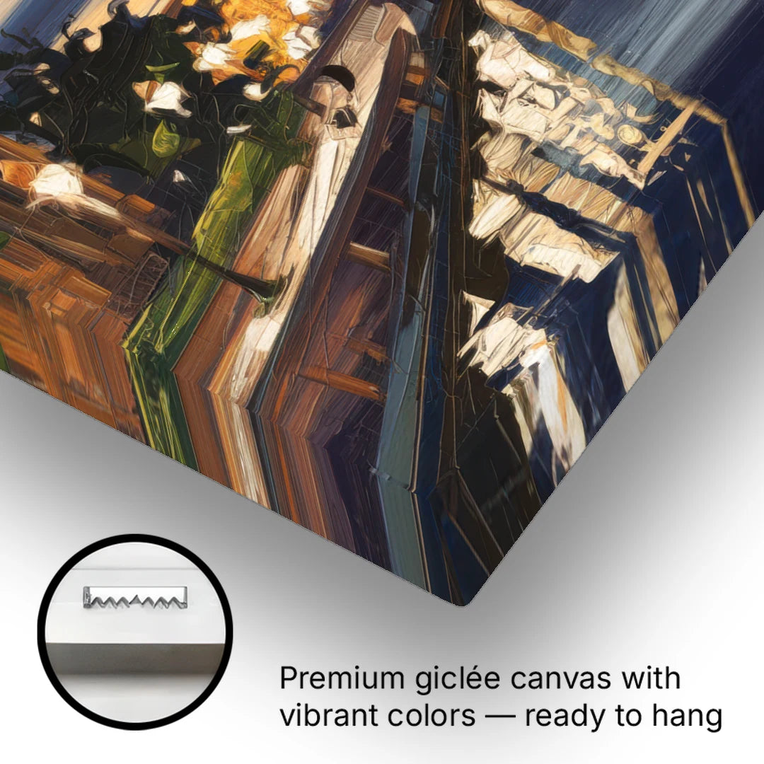 Indianapolis Canal Walk View - Canvas Wall Art - Gallery Wrap Corner