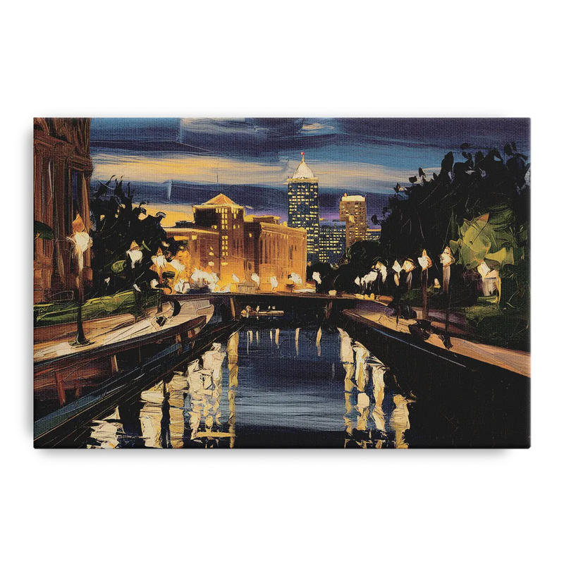 Indianapolis Canal Walk View Front - Canvas Wall Art