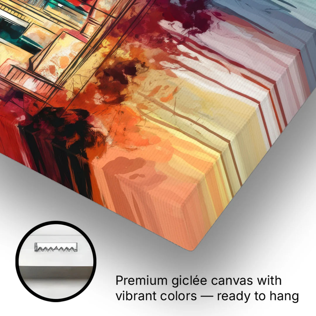 Indianapolis Downtown Skyline - Canvas Wall Art - Gallery Wrap Corner