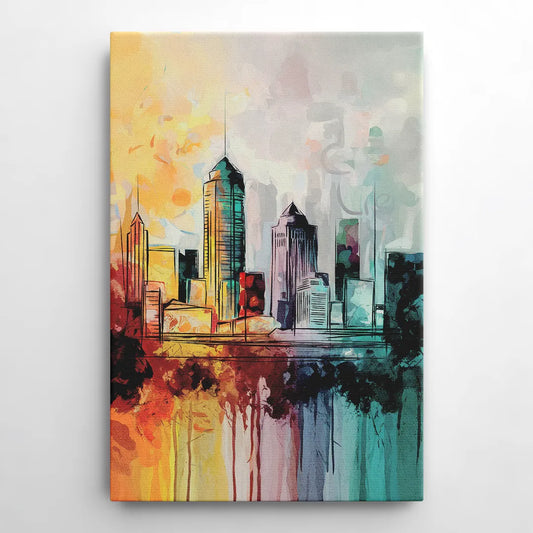 Indianapolis Downtown Skyline - Canvas Wall Art