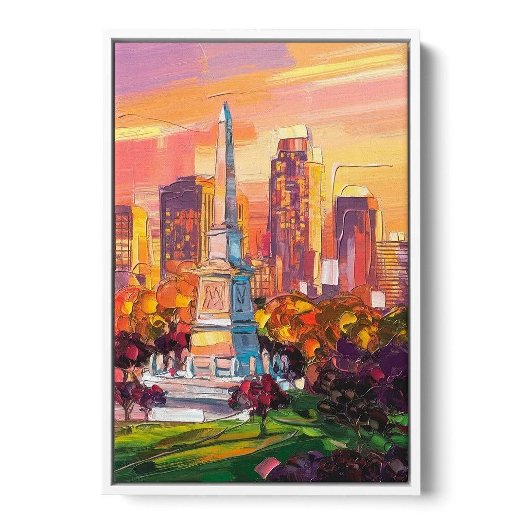 Indianapolis Historic Landmarks Front - White Canvas Wall Art