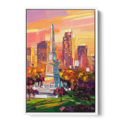 Indianapolis Historic Landmarks Front - White Canvas Wall Art