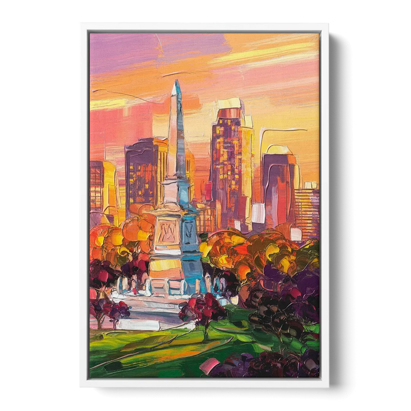 Indianapolis Historic Landmarks Front - White Canvas Wall Art