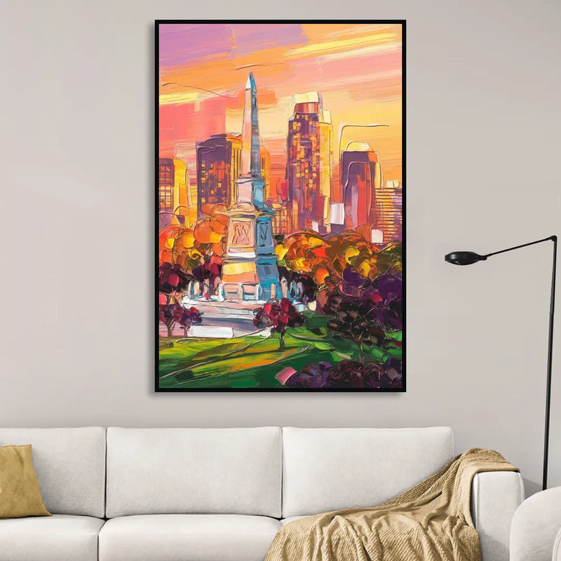 Indianapolis Historic Landmarks Sitting Room - Black Canvas Wall Art