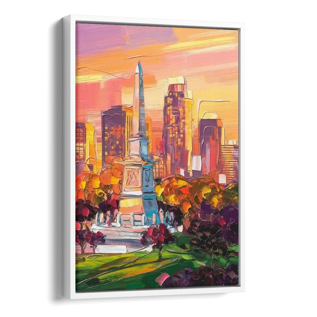 Indianapolis Historic Landmarks Side - White Canvas Wall Art