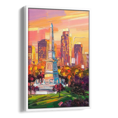 Indianapolis Historic Landmarks Side - White Canvas Wall Art