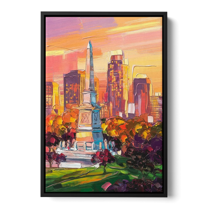 Indianapolis Historic Landmarks Front - Black Canvas Wall Art