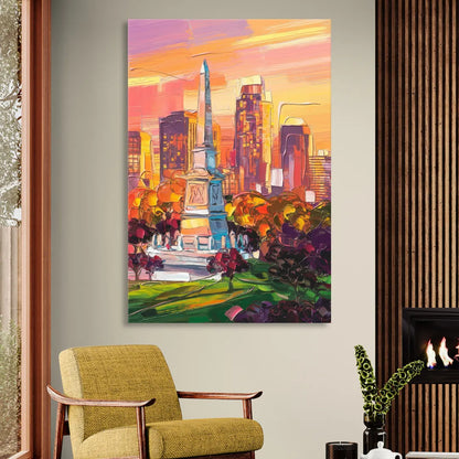 Indianapolis Historic Landmarks Living Room - Canvas Wall Art
