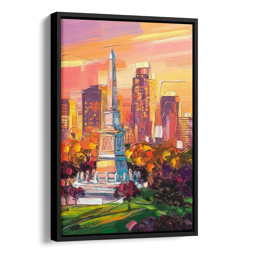 Indianapolis Historic Landmarks Side - Black Canvas Wall Art