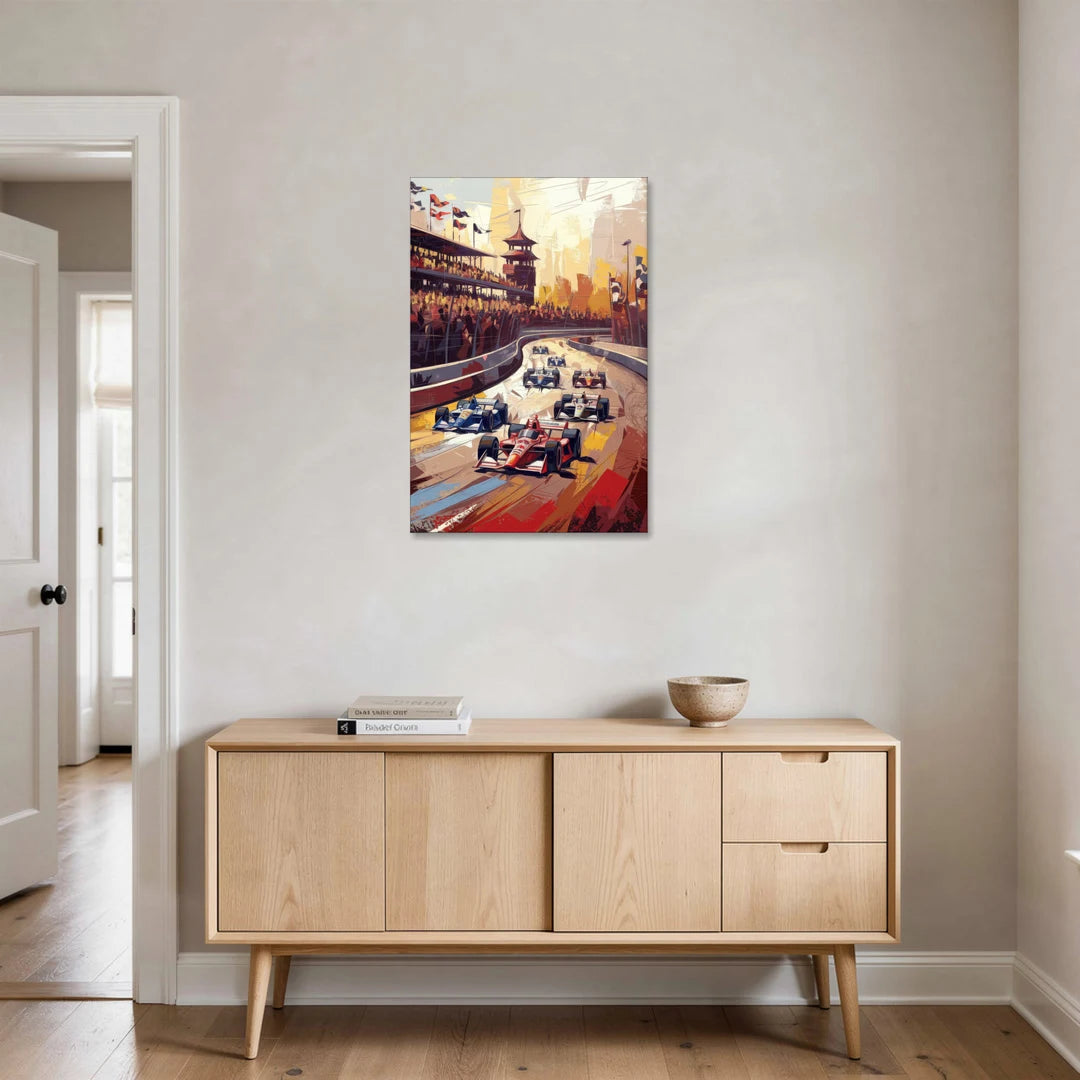 Indianapolis Motor Speedway Racing Scene - Canvas Wall Art - Coffee Table - 24x36