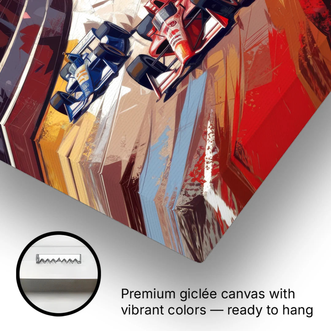 Indianapolis Motor Speedway Racing Scene - Canvas Wall Art - Gallery Wrap Corner