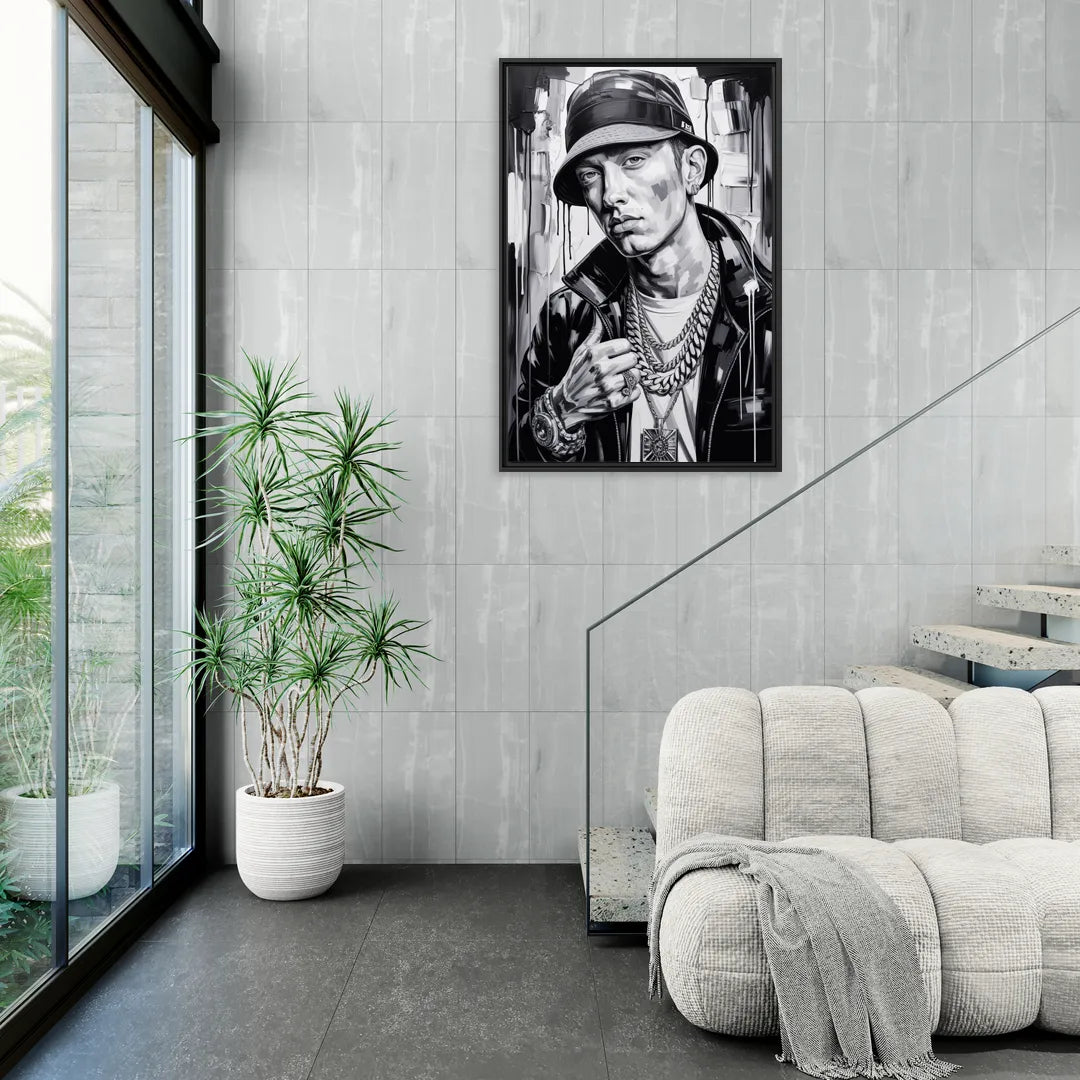 Infinite Bars 2.0 - Living Room Black Frame Canvas