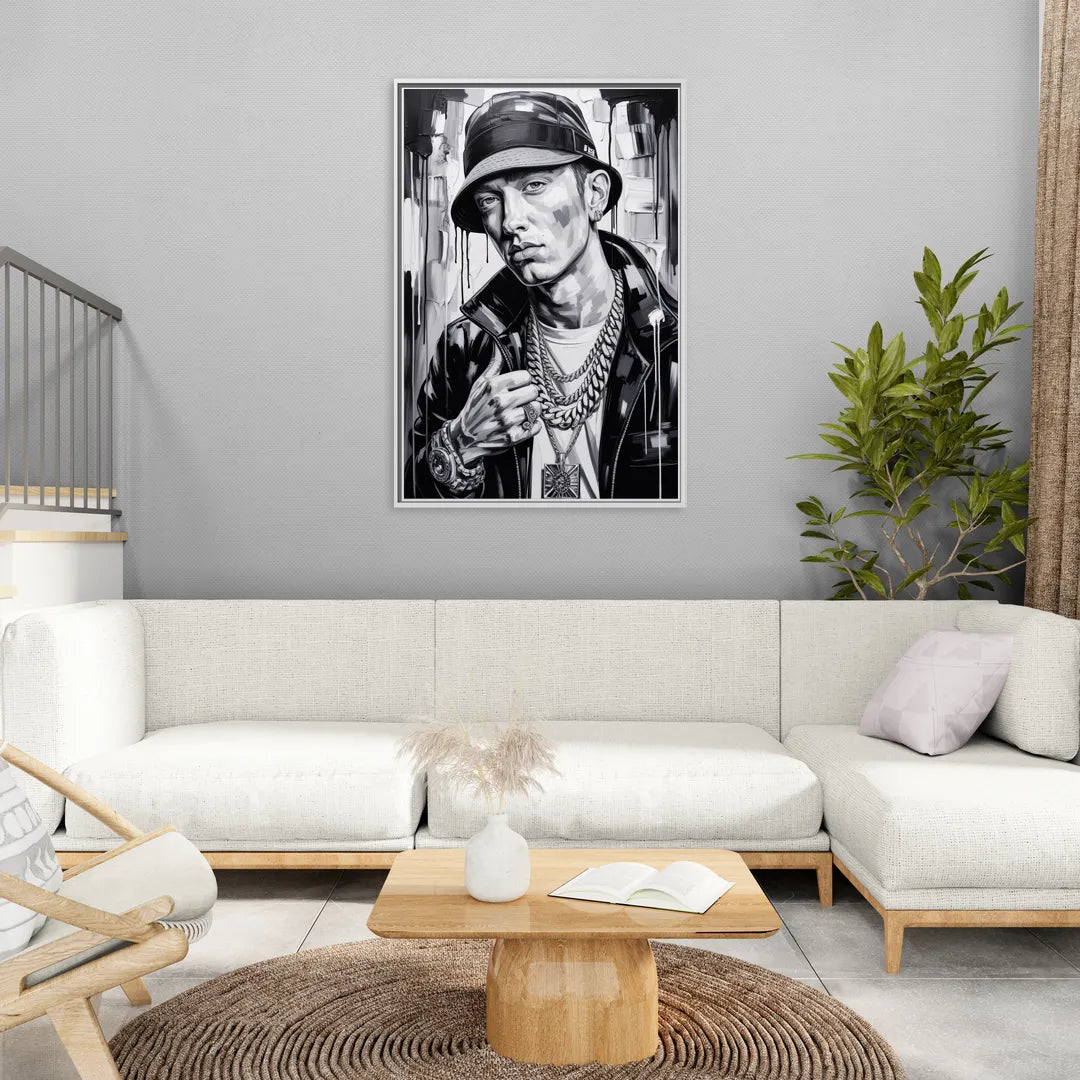 Infinite Bars 2.0 - Living Room White Frame Canvas