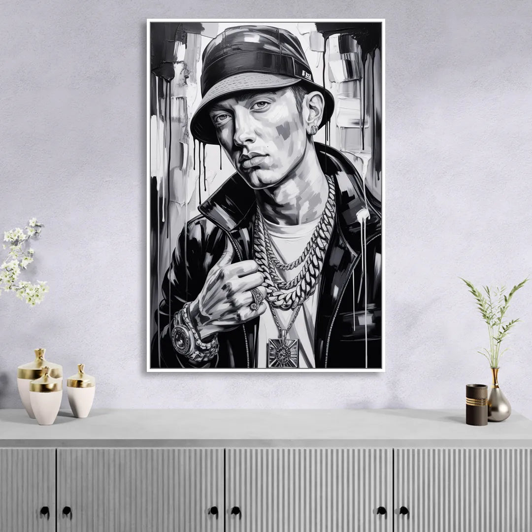 Infinite Bars 2.0 Sitting Room - White Canvas Wall Art